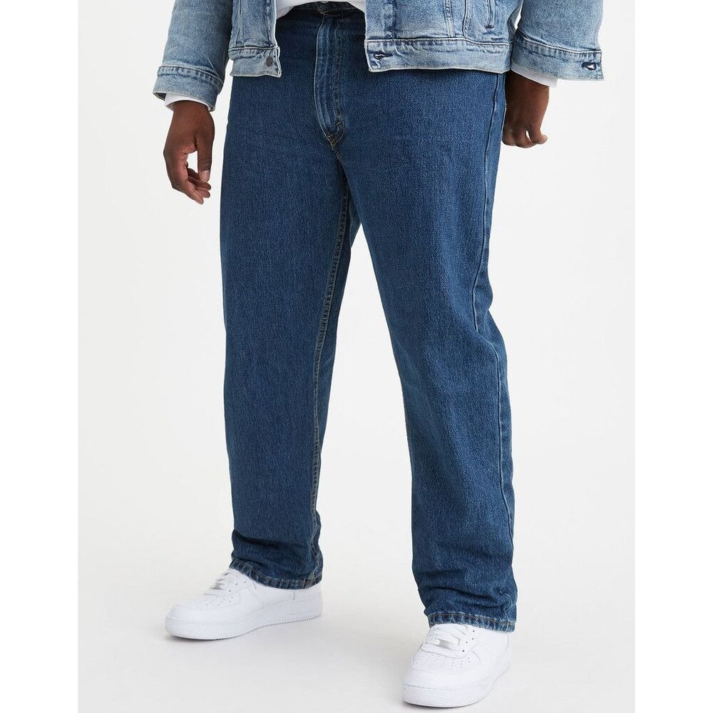 NWT LEVI'S 505 Regular Fit Jeans 34x32 Dark Stonewash Low Rise Straight Leg 34